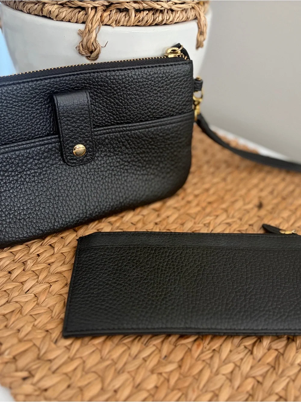 Lodis Black Pebbled Leather Wallet & Cardholder Set